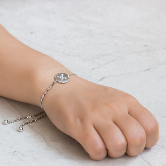 Initial Friendship Bracelet Letter X Created with Zircondia® Crystals - Philip Jones Jewellery