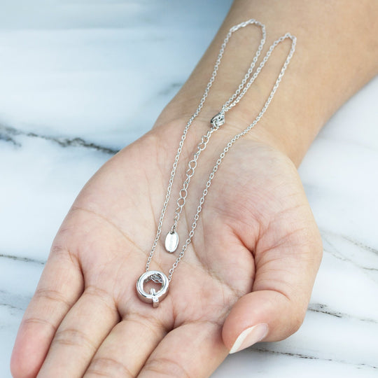 Initial Necklace Letter Q Created with Zircondia® Crystals - Philip Jones Jewellery