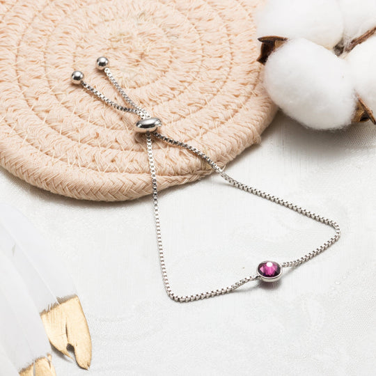 June (Alexandrite) Birthstone Bracelet Created with Zircondia® Crystals - Philip Jones Jewellery