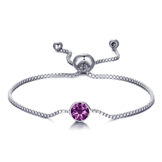 June (Alexandrite) Birthstone Bracelet Created with Zircondia® Crystals - Philip Jones Jewellery