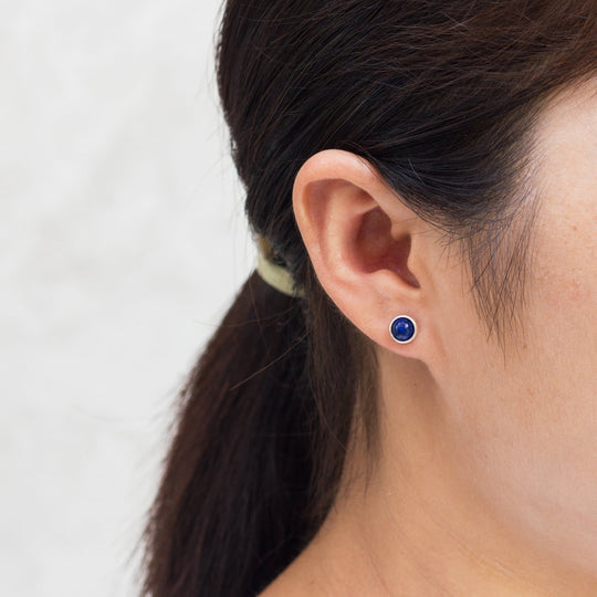 Lapis Stud Earrings with Quote Card - Philip Jones Jewellery