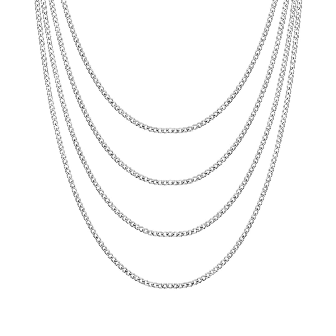Men's 3mm Stainless Steel 18 - 24 Inch Cuban Curb Chain Necklace - Philip Jones Jewellery