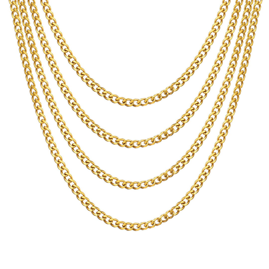 Men's 6mm Gold Plated Steel 18 - 24 Inch Cuban Curb Chain Necklace - Philip Jones Jewellery