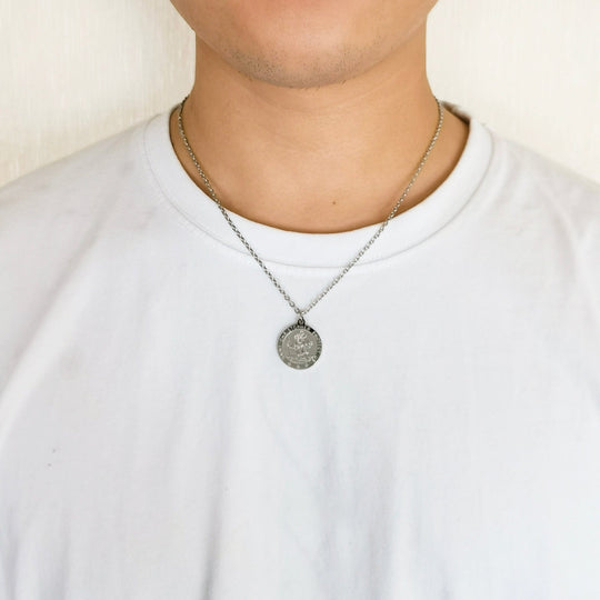 Men's Stainless Steel St Christopher Necklace - Philip Jones Jewellery