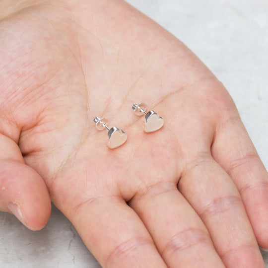 Mother of Pearl Heart Stud Earrings - Philip Jones Jewellery