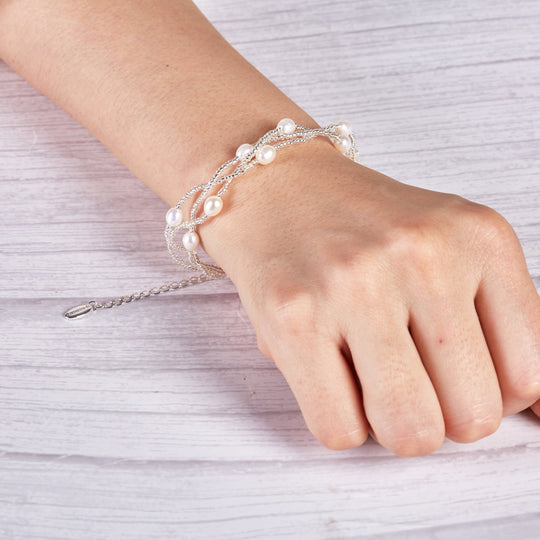 Multi Strand Freshwater Pearl Bracelet - Philip Jones Jewellery