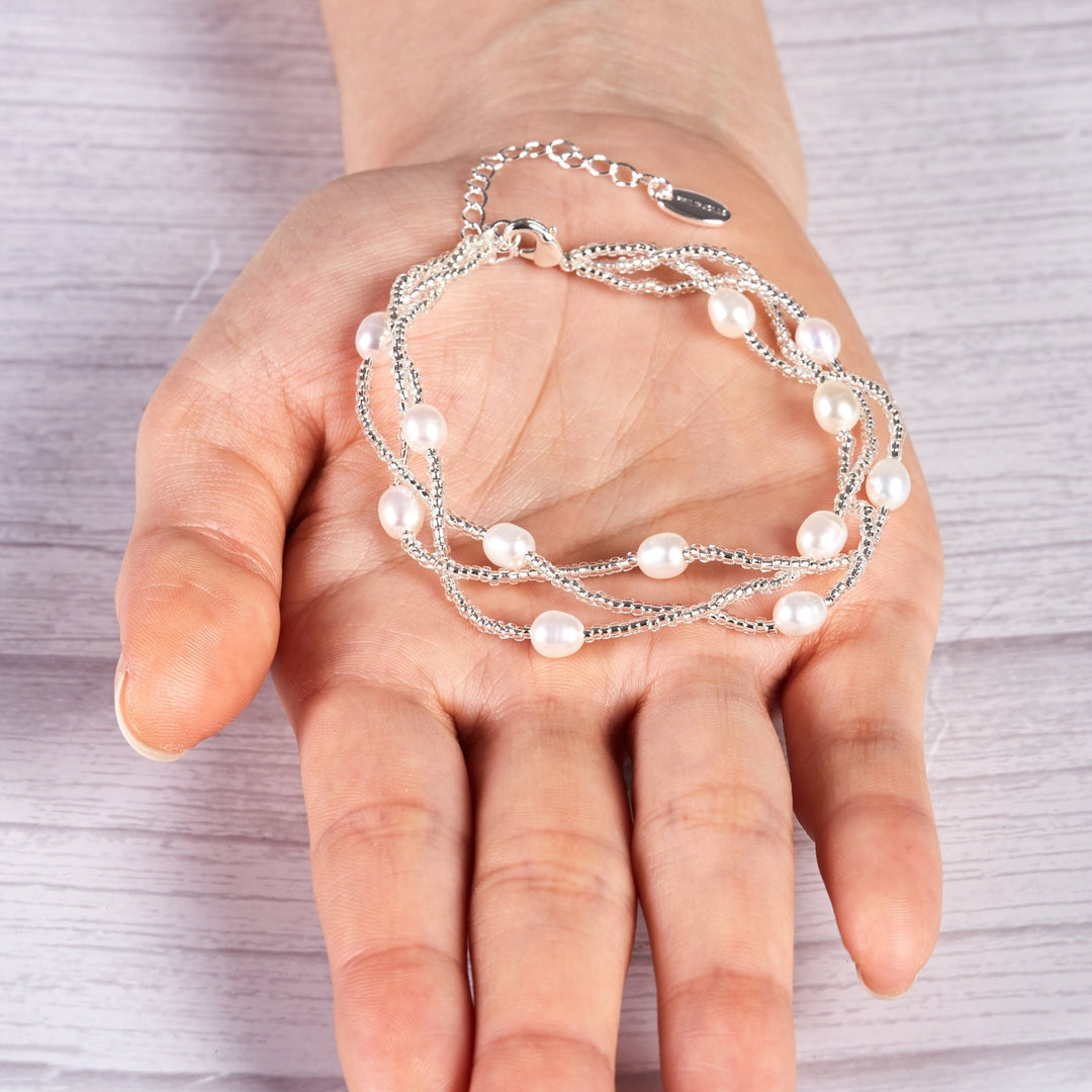 Multi Strand Freshwater Pearl Bracelet - Philip Jones Jewellery