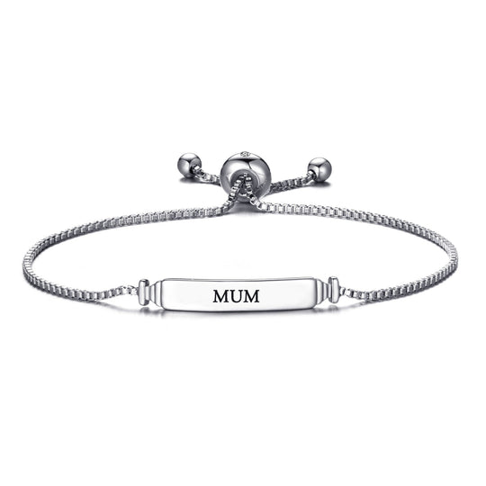 Mum ID Friendship Bracelet Created with Zircondia® Crystals - Philip Jones Jewellery