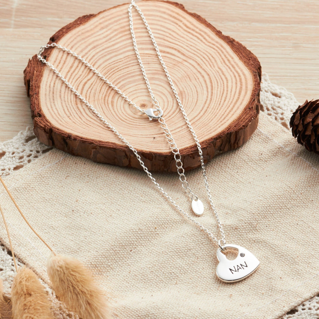 Nan Heart Necklace Created with Zircondia® Crystals - Philip Jones Jewellery