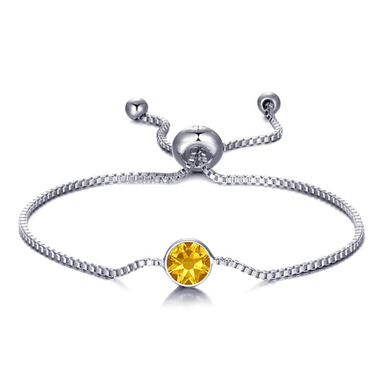 November (Topaz) Birthstone Bracelet Created with Zircondia® Crystals - Philip Jones Jewellery
