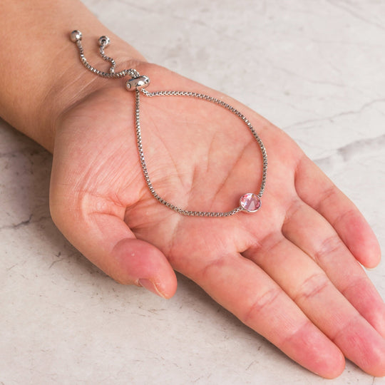 October (Tourmaline) Birthstone Bracelet Created with Zircondia® Crystals - Philip Jones Jewellery