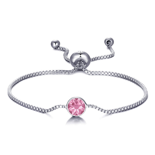 October (Tourmaline) Birthstone Bracelet Created with Zircondia® Crystals - Philip Jones Jewellery