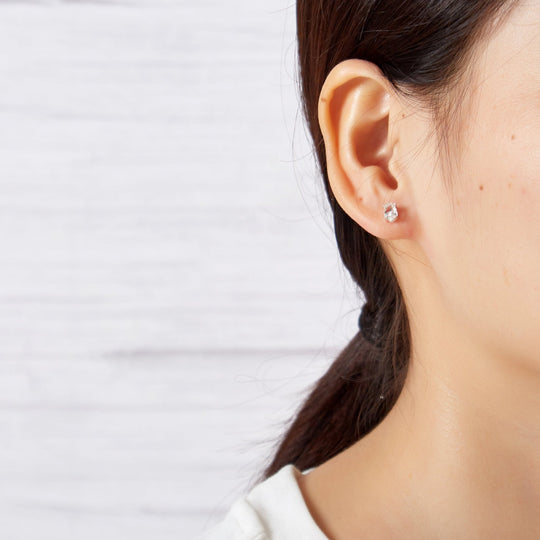 Oval Earrings Created with Zircondia® Crystals - Philip Jones Jewellery