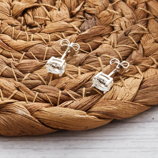 Oval Earrings Created with Zircondia® Crystals - Philip Jones Jewellery