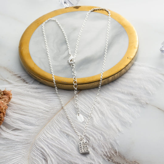 Pave Initial Necklace Letter E Created with Zircondia® Crystals - Philip Jones Jewellery