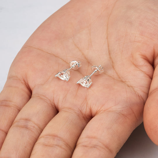 Pear Earrings Created with Zircondia® Crystals - Philip Jones Jewellery