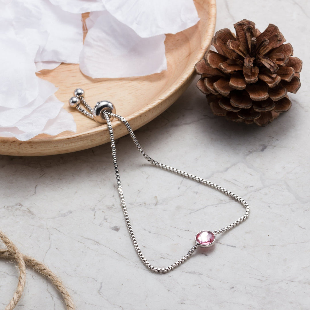 Pink Crystal Bracelet Created with Zircondia® Crystals - Philip Jones Jewellery