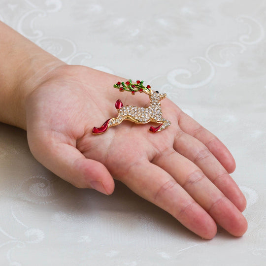 Reindeer Christmas Brooch - Philip Jones Jewellery
