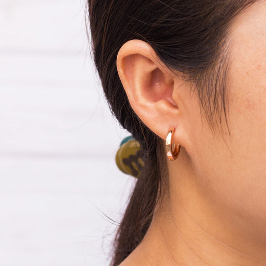 Rose Gold Plated Hoop Earrings - Philip Jones Jewellery