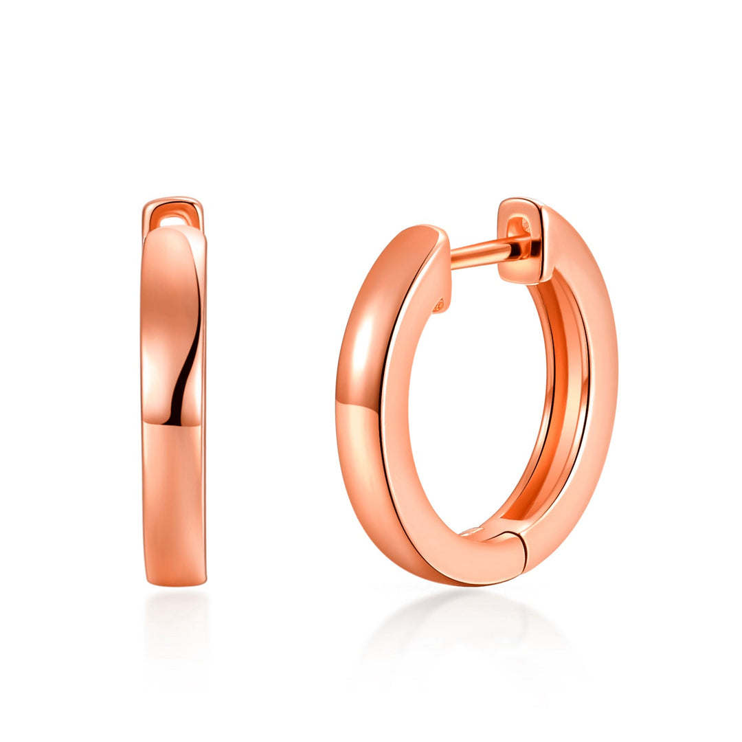 Rose Gold Plated Hoop Earrings - Philip Jones Jewellery