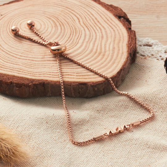 Rose Gold Plated Nan Bracelet Created with Zircondia® Crystals - Philip Jones Jewellery