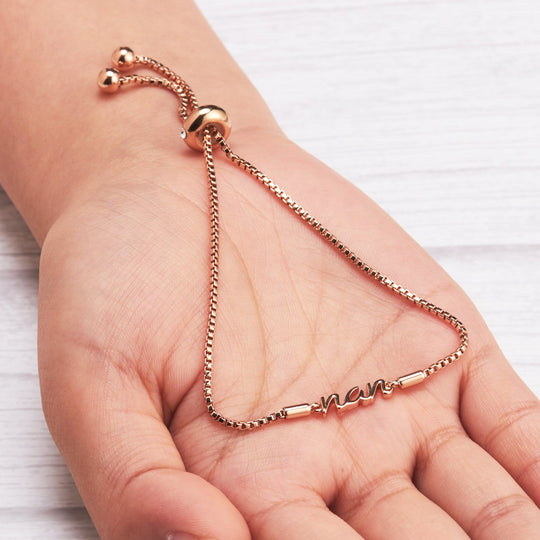 Rose Gold Plated Nan Bracelet Created with Zircondia® Crystals - Philip Jones Jewellery