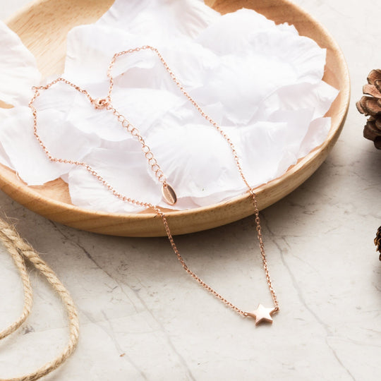 Rose Gold Plated Star Necklace with Quote Card - Philip Jones Jewellery