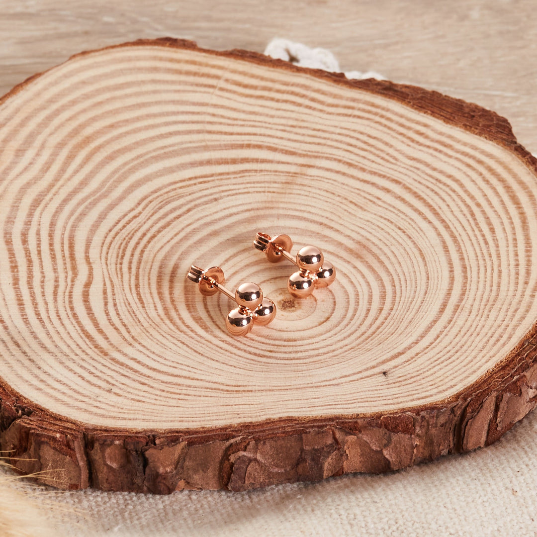 Rose Gold Plated Trinity Earrings - Philip Jones Jewellery