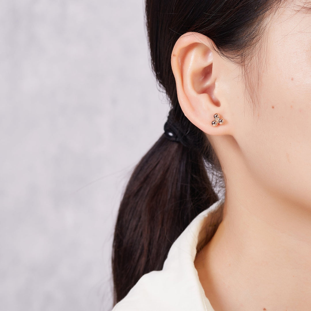 Rose Gold Plated Trinity Earrings - Philip Jones Jewellery