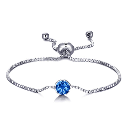 September (Sapphire) Birthstone Bracelet Created with Zircondia® Crystals - Philip Jones Jewellery