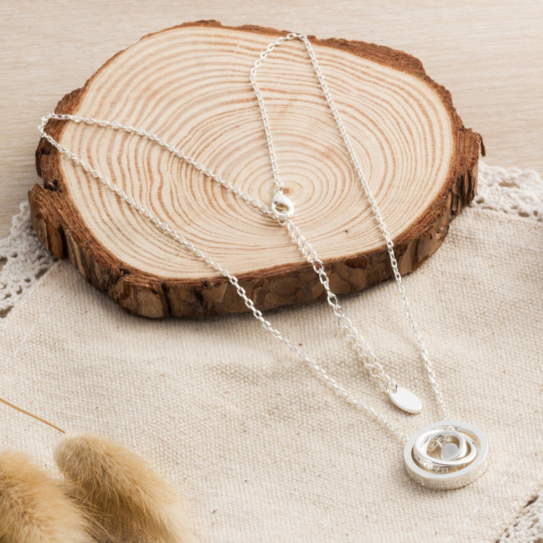 Silver Plated Always My Mother Quote Necklace Created with Zircondia® Crystals - Philip Jones Jewellery