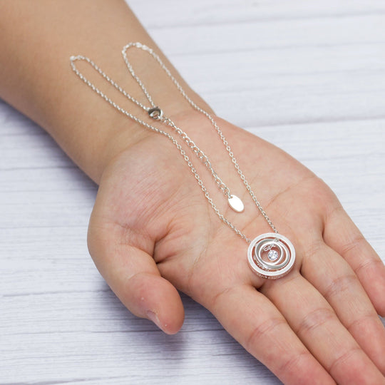 Silver Plated Always My Mother Quote Necklace Created with Zircondia® Crystals - Philip Jones Jewellery