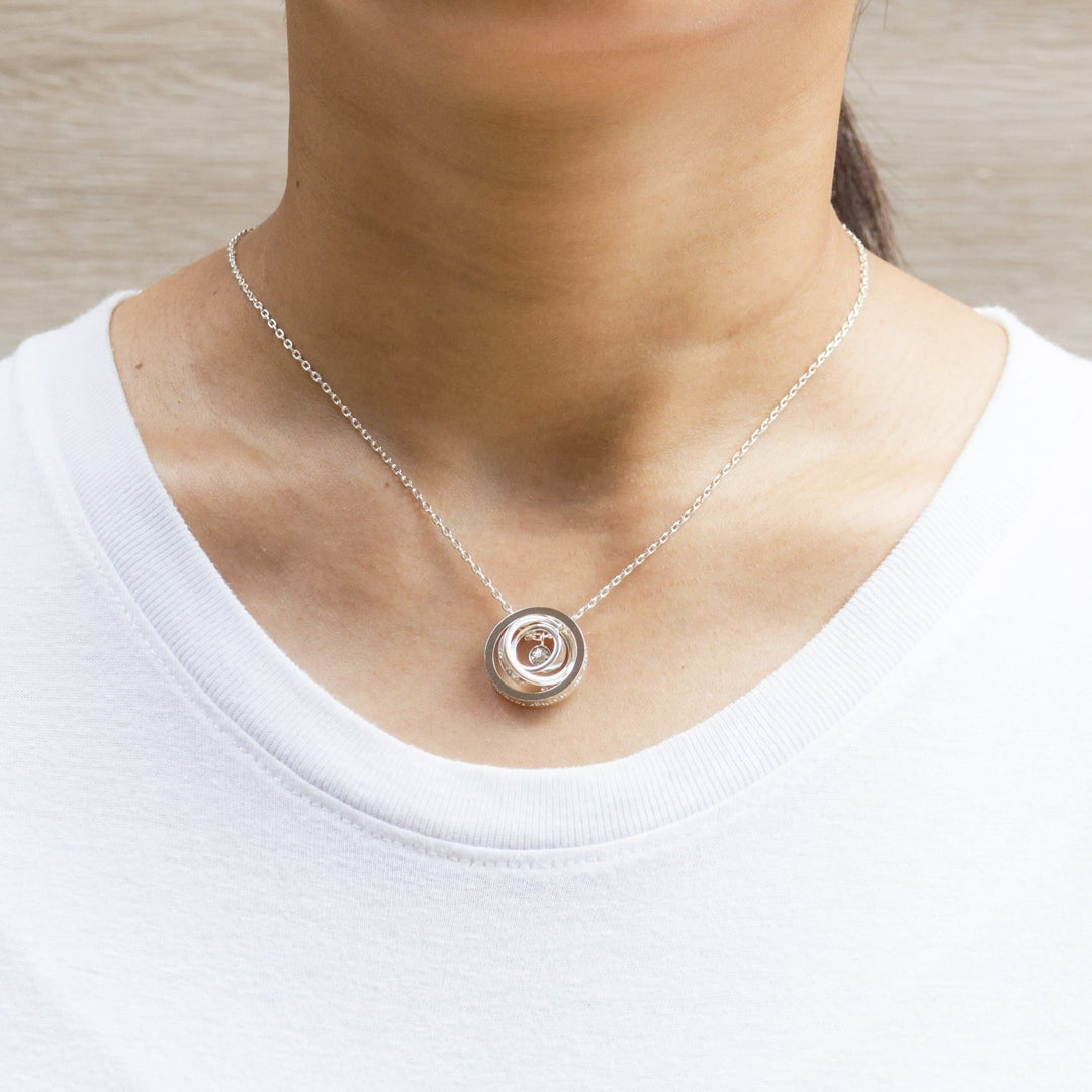 Silver Plated Always My Mother Quote Necklace Created with Zircondia® Crystals - Philip Jones Jewellery