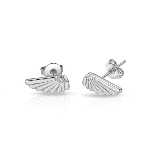 Silver Plated Angel Wing Earrings - Philip Jones Jewellery