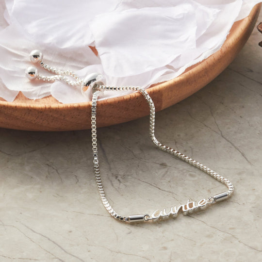 Silver Plated Auntie Bracelet Created with Zircondia® Crystals - Philip Jones Jewellery