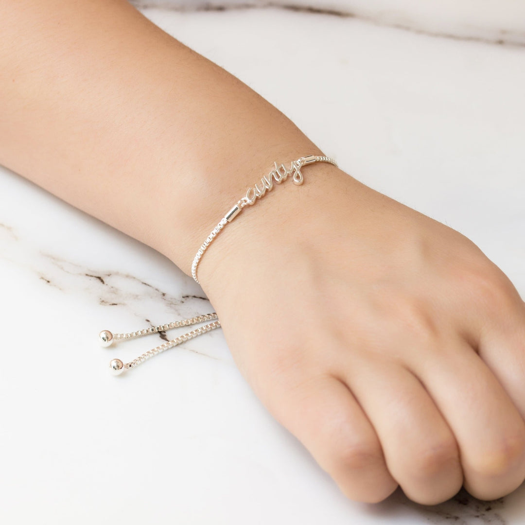 Silver Plated Aunty Bracelet Created with Zircondia® Crystals - Philip Jones Jewellery