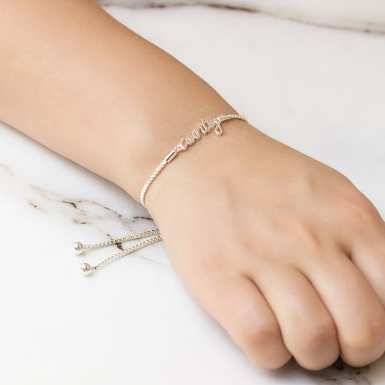 Silver Plated Aunty Bracelet Created with Zircondia® Crystals - Philip Jones Jewellery