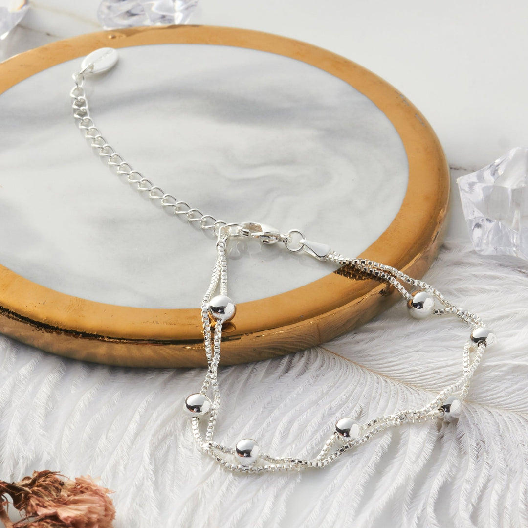 Silver Plated Ball Bracelet - Philip Jones Jewellery