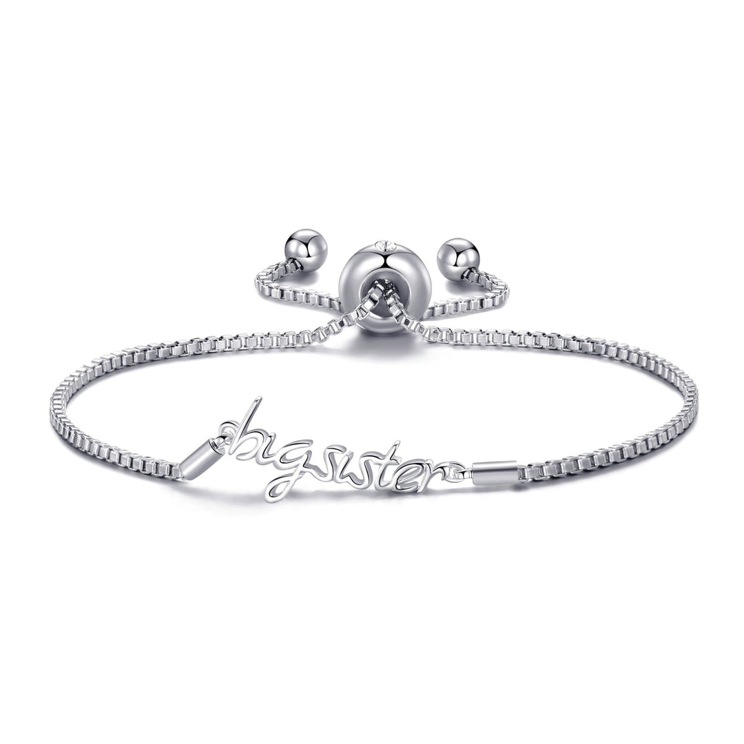 Silver Plated Big Sister Bracelet Created with Zircondia® Crystals - Philip Jones Jewellery
