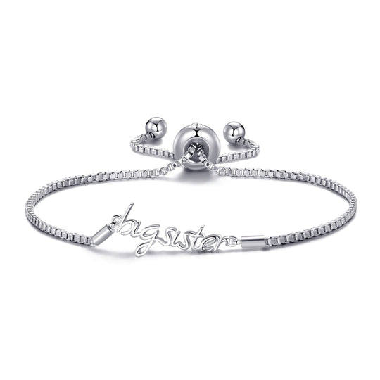 Silver Plated Big Sister Bracelet Created with Zircondia® Crystals - Philip Jones Jewellery