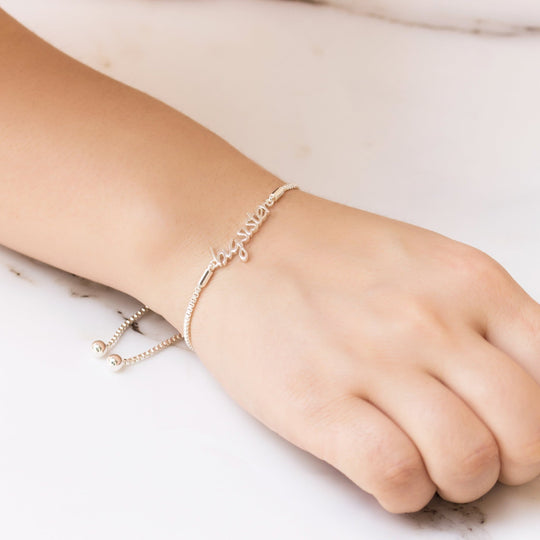 Silver Plated Big Sister Bracelet Created with Zircondia® Crystals - Philip Jones Jewellery