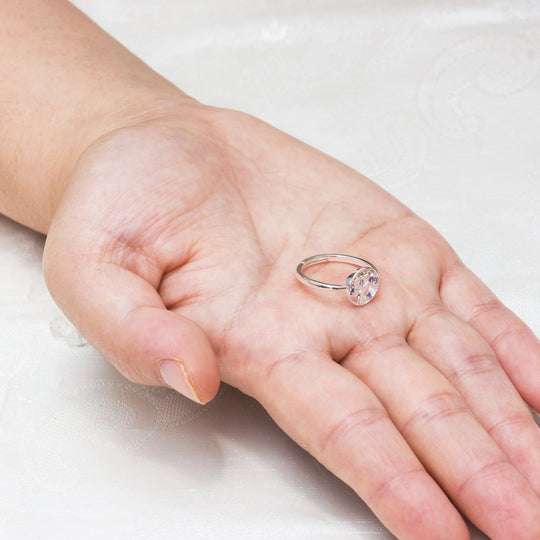 Silver Plated Chakra Tree of Life Ring Created with Zircondia® Crystals - Philip Jones Jewellery