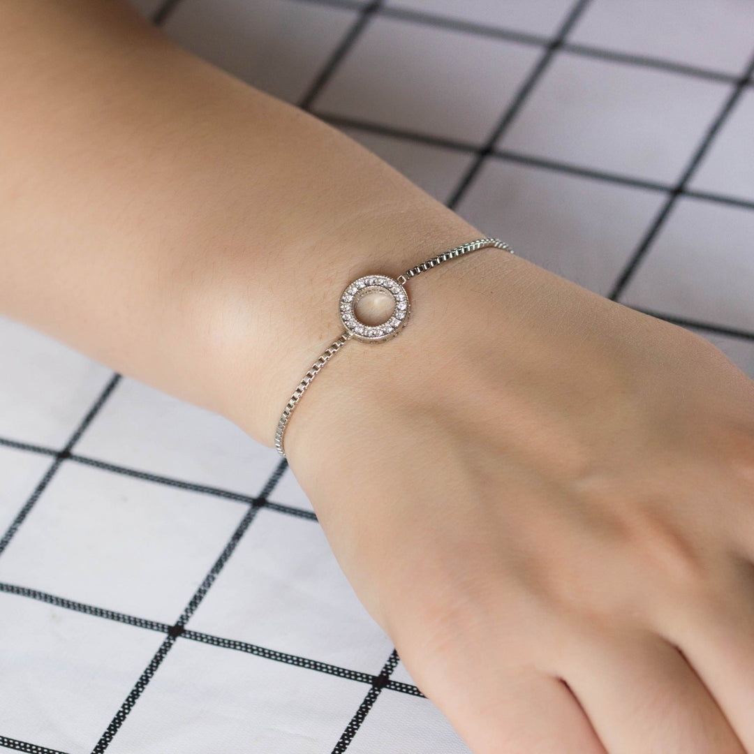 Silver Plated Circle of Life Friendship Bracelet Created with Zircondia® Crystals - Philip Jones Jewellery