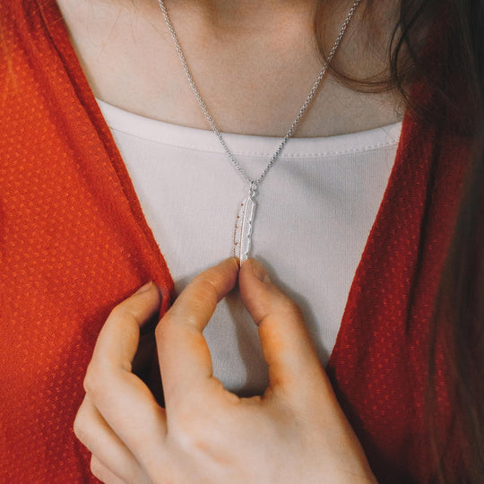 Silver Plated Feather Necklace - Philip Jones Jewellery