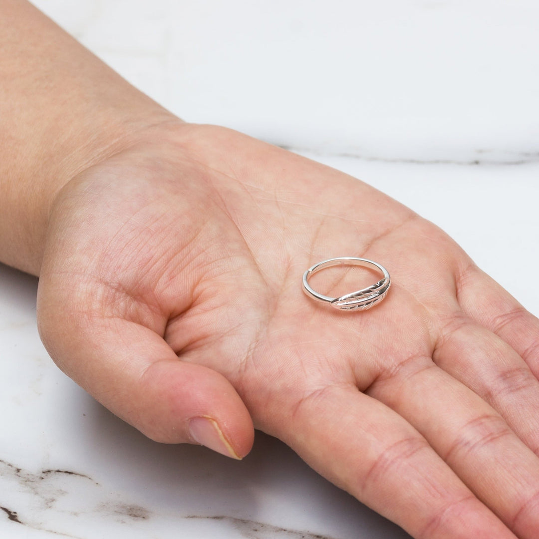 Silver Plated Feather Ring - Philip Jones Jewellery