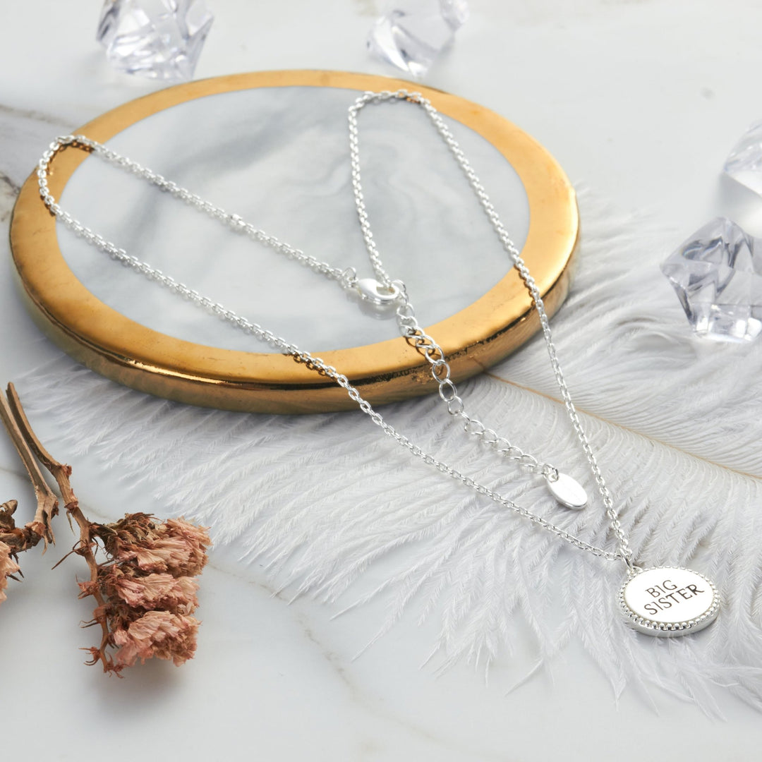 Silver Plated Filigree Disc Big Sister Necklace - Philip Jones Jewellery