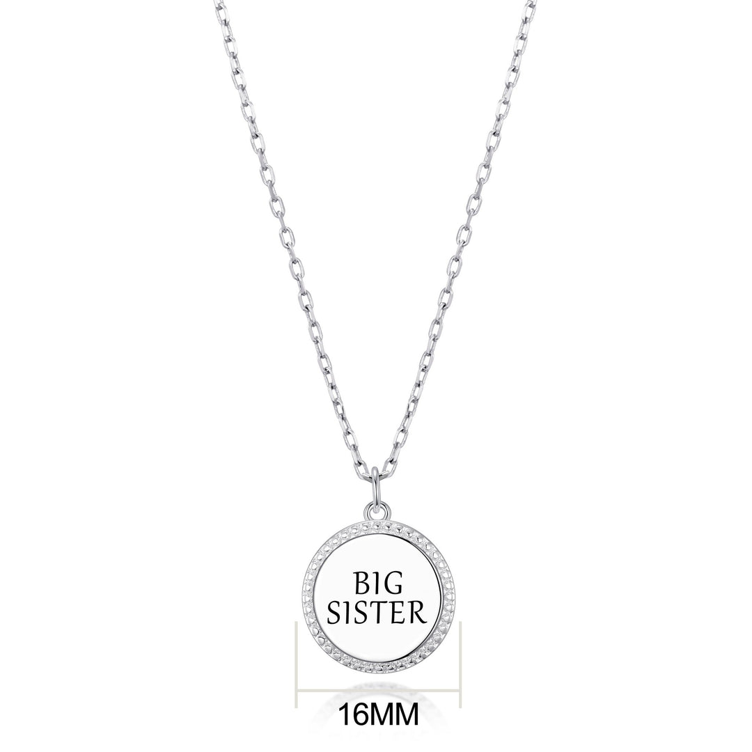 Silver Plated Filigree Disc Big Sister Necklace - Philip Jones Jewellery