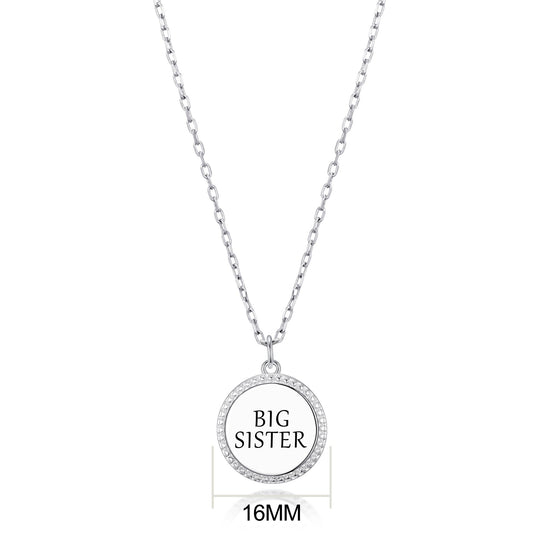 Silver Plated Filigree Disc Big Sister Necklace - Philip Jones Jewellery