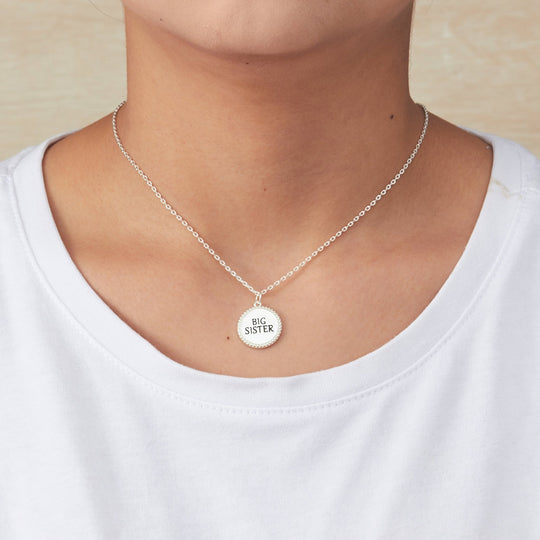 Silver Plated Filigree Disc Big Sister Necklace - Philip Jones Jewellery