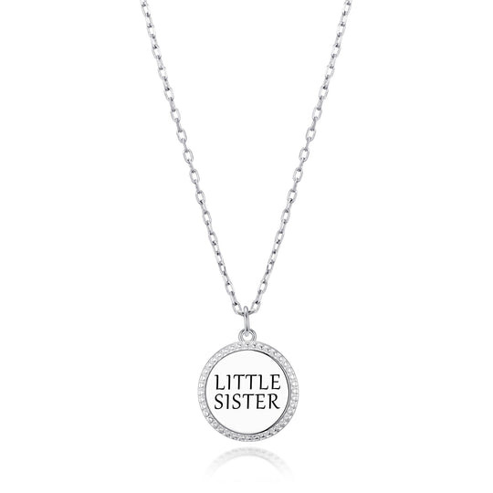 Silver Plated Filigree Disc Little Sister Necklace - Philip Jones Jewellery